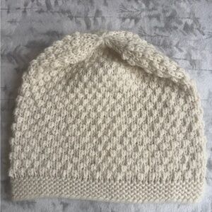Cream Alpaca Knit Beanie - Made in Peru